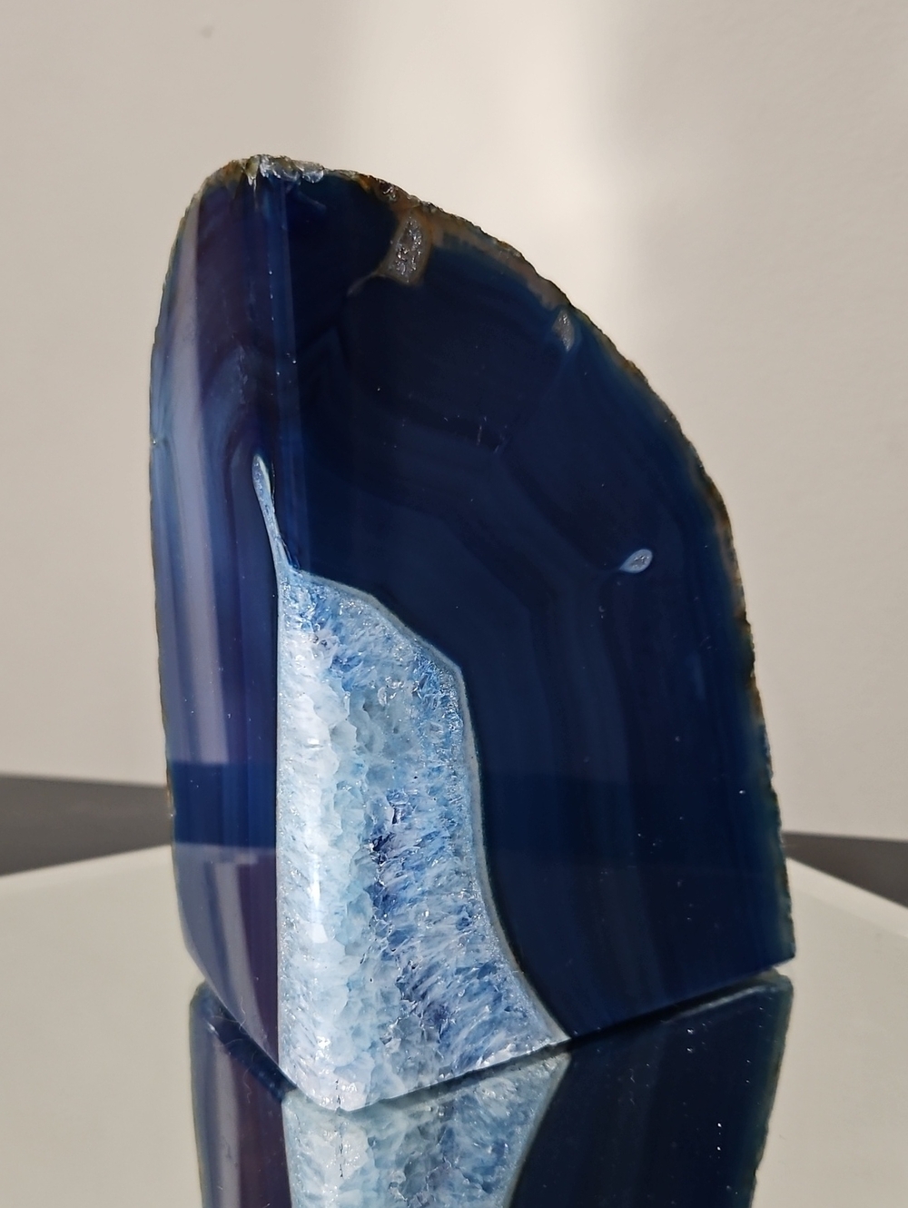 Deep Blue Agate Sculpture Bookend - Premium Home Accent